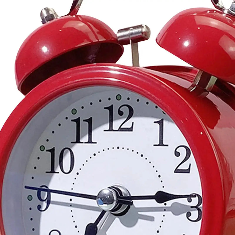 Vintage-Style Red Twin Bell Alarm Clock Loud Alarm & Built-in Backlight