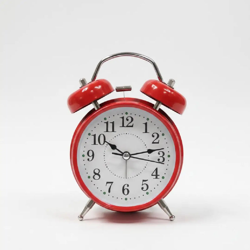 Vintage-Style Red Twin Bell Alarm Clock Loud Alarm & Built-in Backlight
