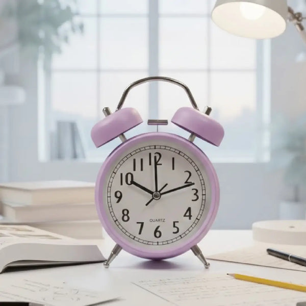 Pastel Dream Retro Twin Bell Alarm Clock Vintage Desk Decor