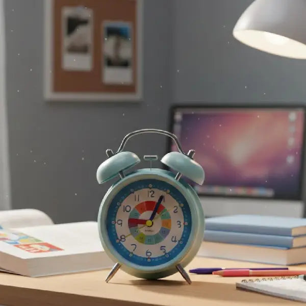 Pastel Blue Vintage Style Twin Bell Alarm Clock