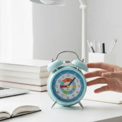 Pastel Blue Vintage Style Twin Bell Alarm Clock