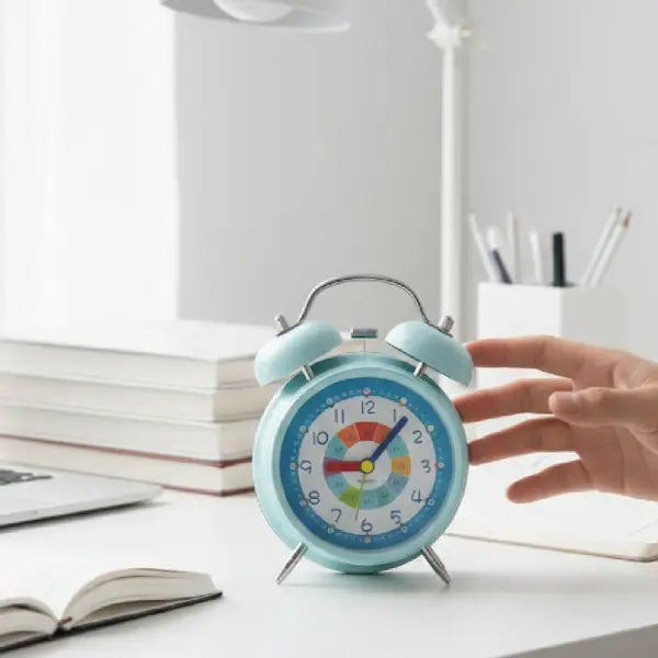 Pastel Blue Vintage Style Twin Bell Alarm Clock