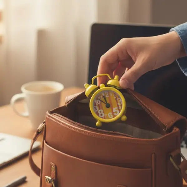 Tiny Retro Yellow Twin Bell Clock – Desktop Decor
