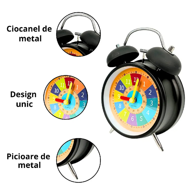 Rainbow Dial Classic Alarm Clock –  Kids Learning & Home Decor