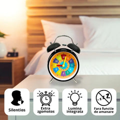 Rainbow Dial Classic Alarm Clock –  Kids Learning & Home Decor