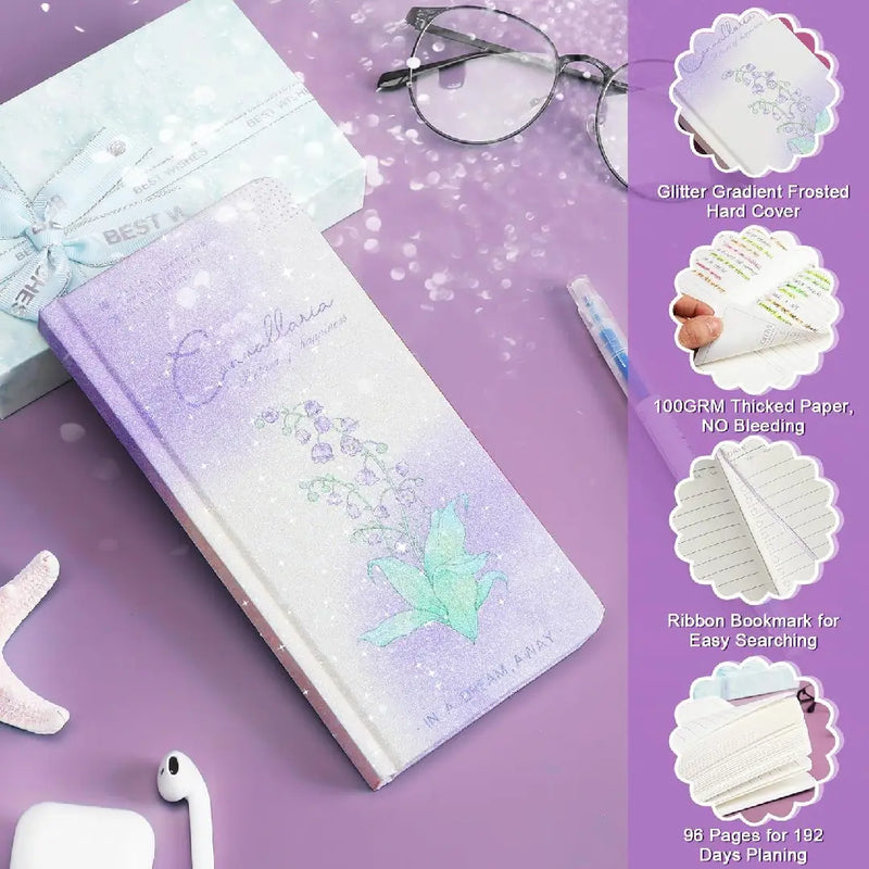 GlitterGlow Daily Planner Notebook Stylish Pocket Size