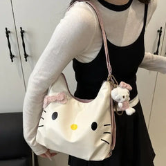 2-in-1 Convertible Hello Kitty Hobo Bag and Backpack With Bag Charm