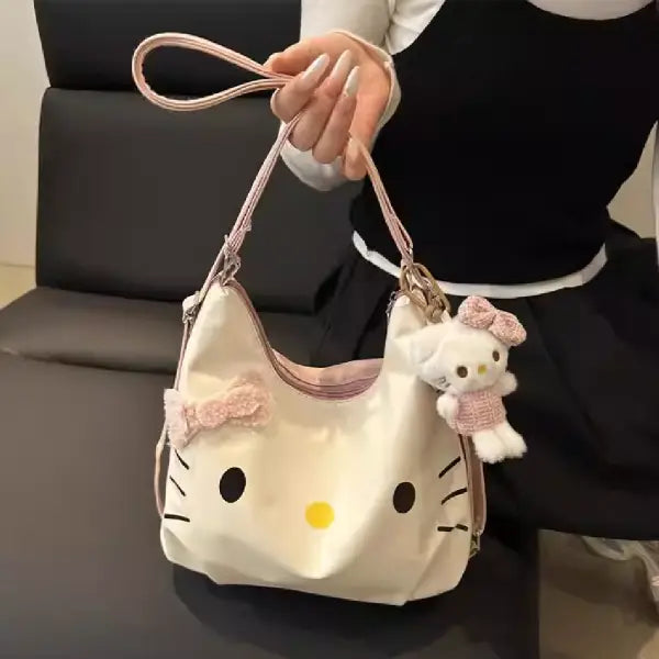 2-in-1 Convertible Hello Kitty Hobo Bag and Backpack With Bag Charm