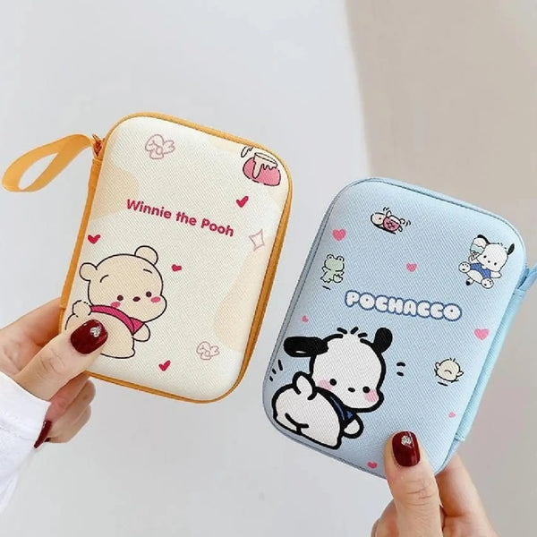 Cute Duffy Bear Portable Storage Pouch – Mini Zipper Case for Headphones, USB Cables