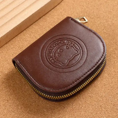 Hello Kitty Embossed Leather Card Holder - Multi-Slot Accordion Zipper Wallet