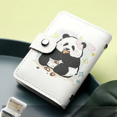 Panda Print High Capacity Card Holder with Multi-Slot Organizer