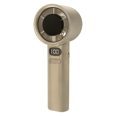 Turbo Power Handheld Fan with LED Display & Adjustable Speed-Golden