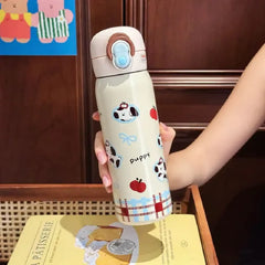 Animal Series Insulated Water Bottle with Built-in Straw