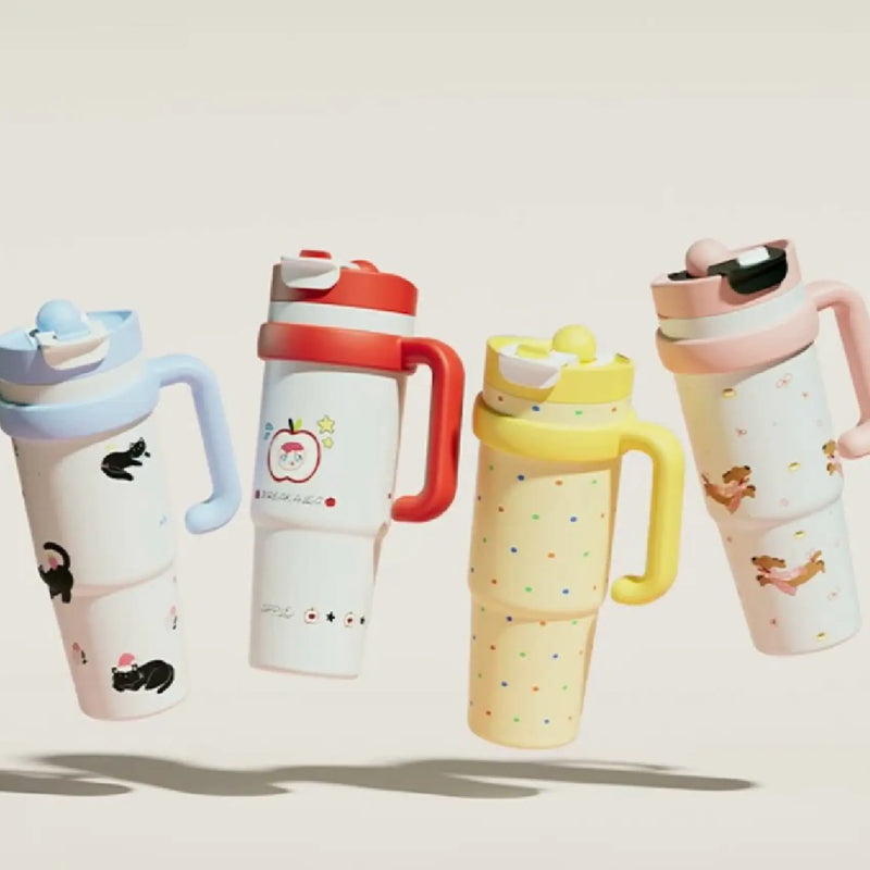 Pastel Palette 1000ml stainless steel Stanley Cup tumbler with Handle