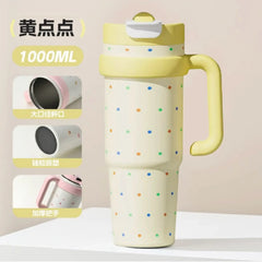 Pastel Palette 1000ml stainless steel Stanley Cup tumbler with Handle