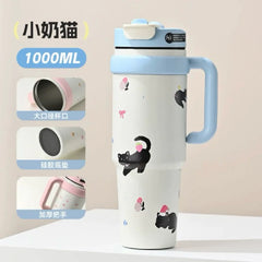 Pastel Palette 1000ml stainless steel Stanley Cup tumbler with Handle