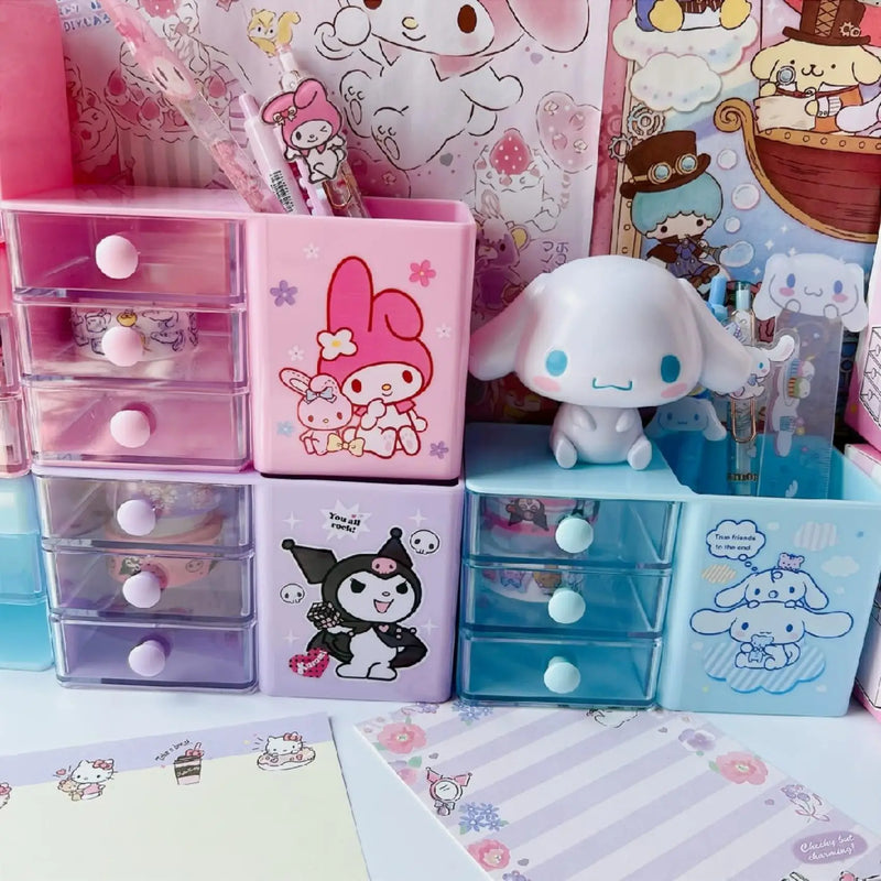 Gemini said Sanrio Kawaii 3-Drawer Desktop Organizer & Pen Holder