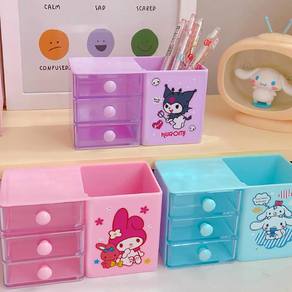 Gemini said Sanrio Kawaii 3-Drawer Desktop Organizer & Pen Holder
