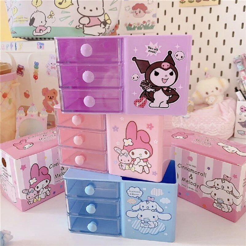 Gemini said Sanrio Kawaii 3-Drawer Desktop Organizer & Pen Holder