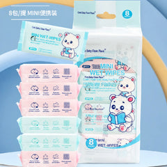 Cute Baby Rabbit Mini Wet Wipes Set-8 Packs per Bundle