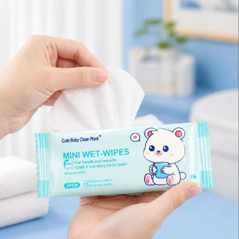 Cute Baby Rabbit Mini Wet Wipes Set-8 Packs per Bundle