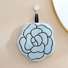Soft Floral Hand Towel - Pastel Blue Colour