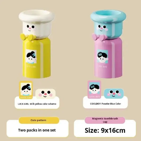 Cute Magnetic Toothbrush Holder-Cup Wall Mounted
