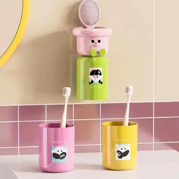 Cute Magnetic Toothbrush Holder-Cup Wall Mounted