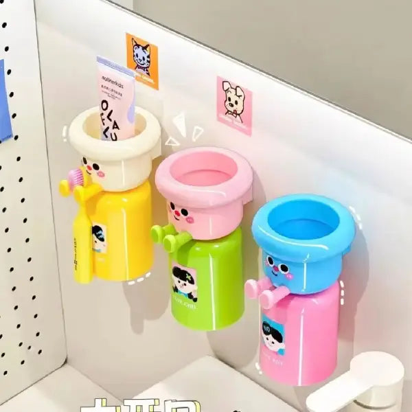 Cute Magnetic Toothbrush Holder-Cup Wall Mounted