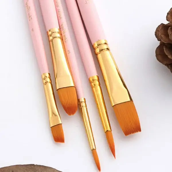 Pink & Gold Series Multipurpose Synthetic Brushes Set Of 10