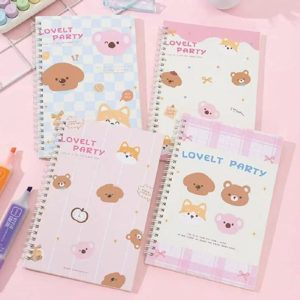 Lovley Party Illustration - Aesthetic Cover A5 Spiral Notebook