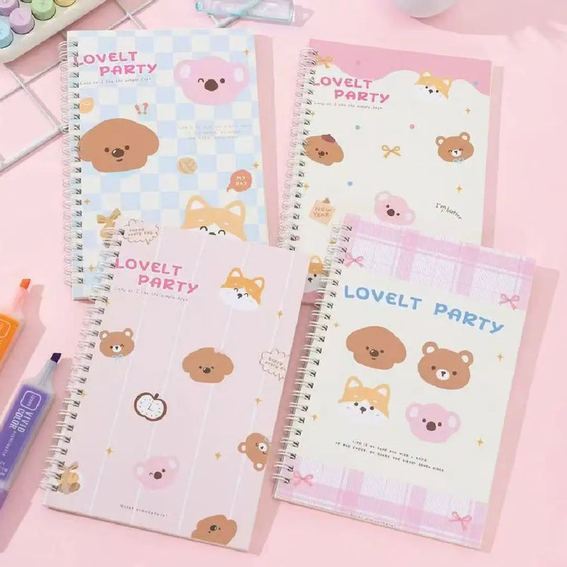 Lovley Party Illustration - Aesthetic Cover A5 Spiral Notebook