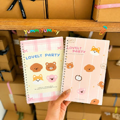 Lovley Party Illustration - Aesthetic Cover A5 Spiral Notebook