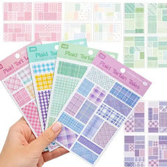 Pastel Vintage Plaid & Grid Pattern Washi Stickers