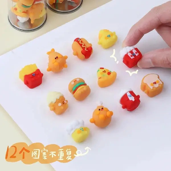 3D Fast Food Mini 12 Erasers Jar