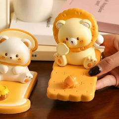 Yellow Biscuit Bear Phone Holder Grip Stand