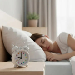 Tiny Vintage-Inspired Twin Bell Alarm Clock-White
