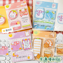 Adorable 60-Sheet Cartoon Mini Sticky Notes - Versatile Multi-Shape