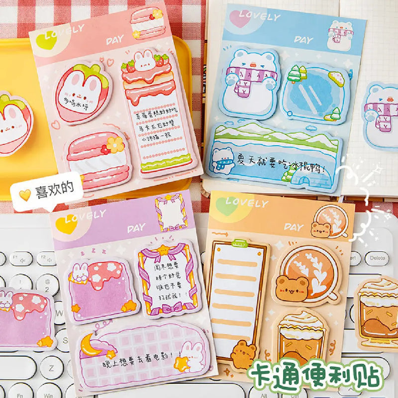 Adorable 60-Sheet Cartoon Mini Sticky Notes - Versatile Multi-Shape