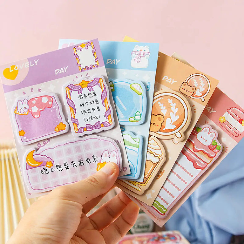 Adorable 60-Sheet Cartoon Mini Sticky Notes - Versatile Multi-Shape
