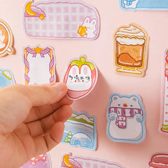 Adorable 60-Sheet Cartoon Mini Sticky Notes - Versatile Multi-Shape