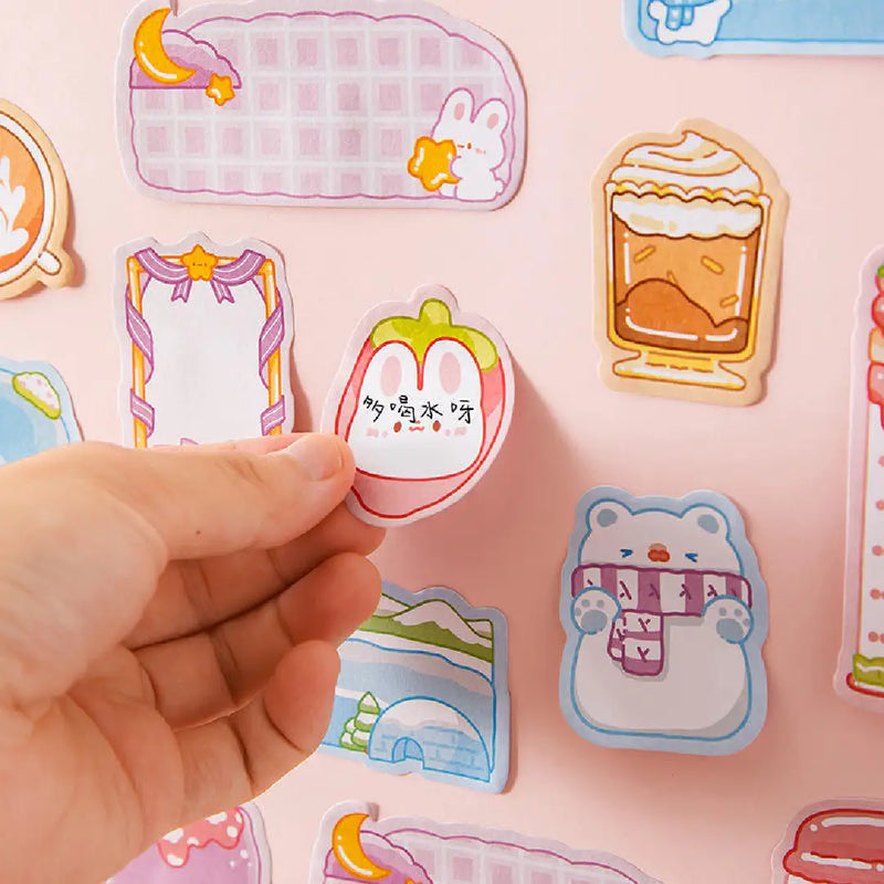 Adorable 60-Sheet Cartoon Mini Sticky Notes - Versatile Multi-Shape