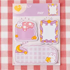 Adorable 60-Sheet Cartoon Mini Sticky Notes - Versatile Multi-Shape