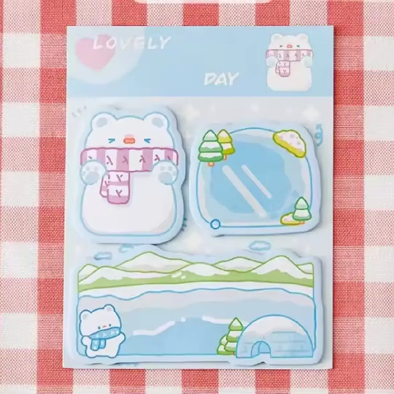 Adorable 60-Sheet Cartoon Mini Sticky Notes - Versatile Multi-Shape
