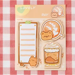 Adorable 60-Sheet Cartoon Mini Sticky Notes - Versatile Multi-Shape