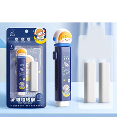 Cute 3D Character Retractable Eraser - Mechanical Pen-Style Rubber