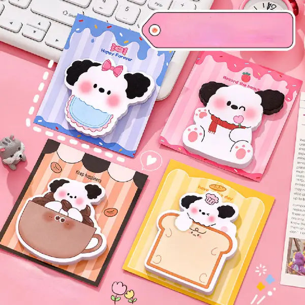 Cute Kawaii Mini Puppy Memo Pads -30 Sheets Sticky Notes