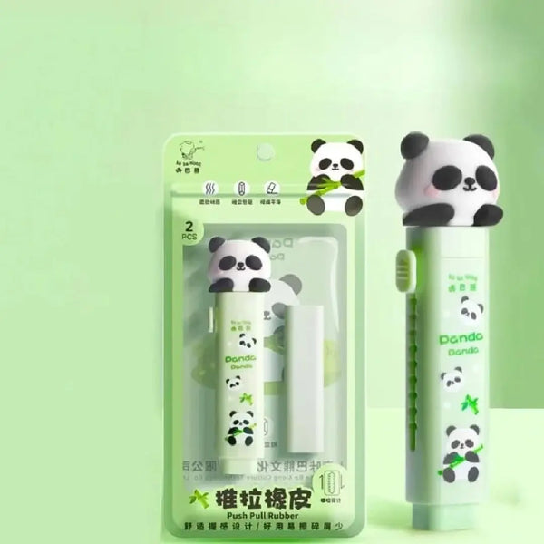 Cute 3D Character Retractable Eraser - Mechanical Pen-Style Rubber