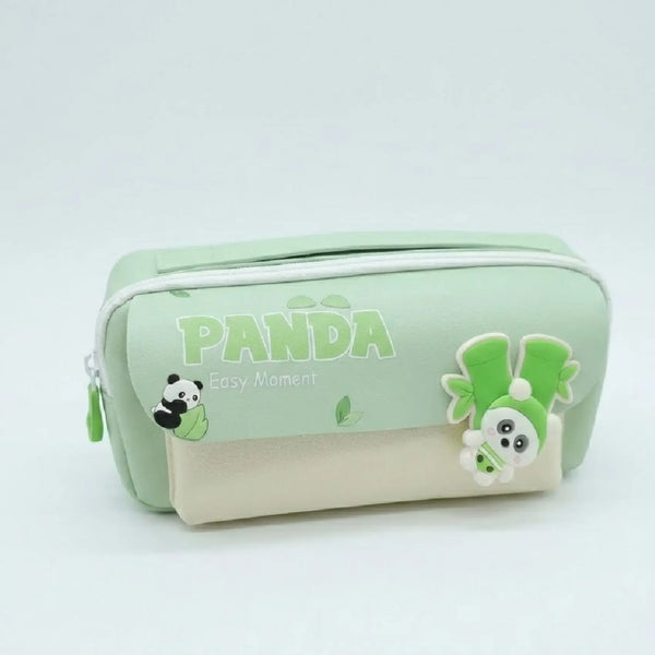 3D Panda Graphic Double Zip Pouch
