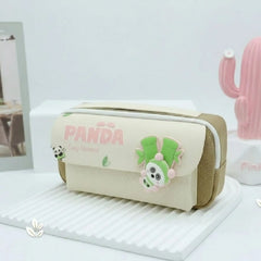3D Panda Graphic Double Zip Pouch